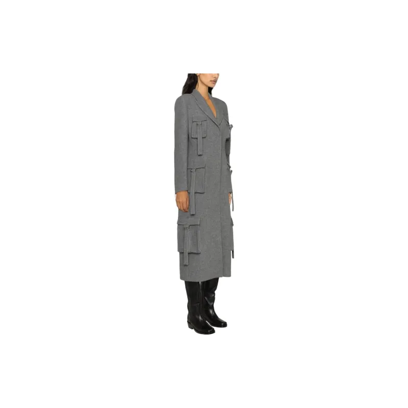 Blumarine Buckle-embellished Wool-blend Coat-3