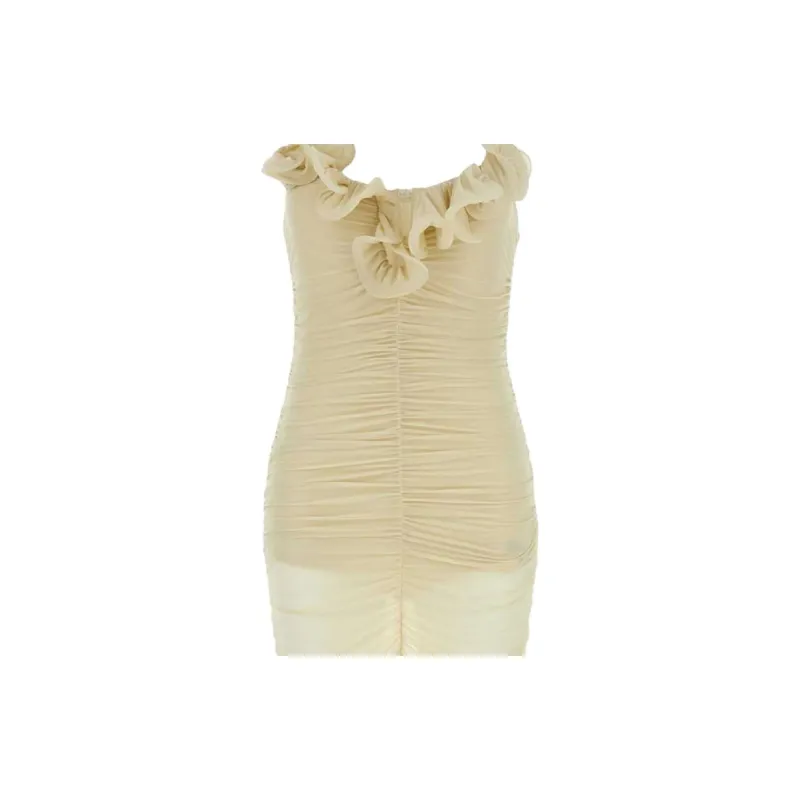 Magda Butrym Ruched Ruffle Midi Dress-2