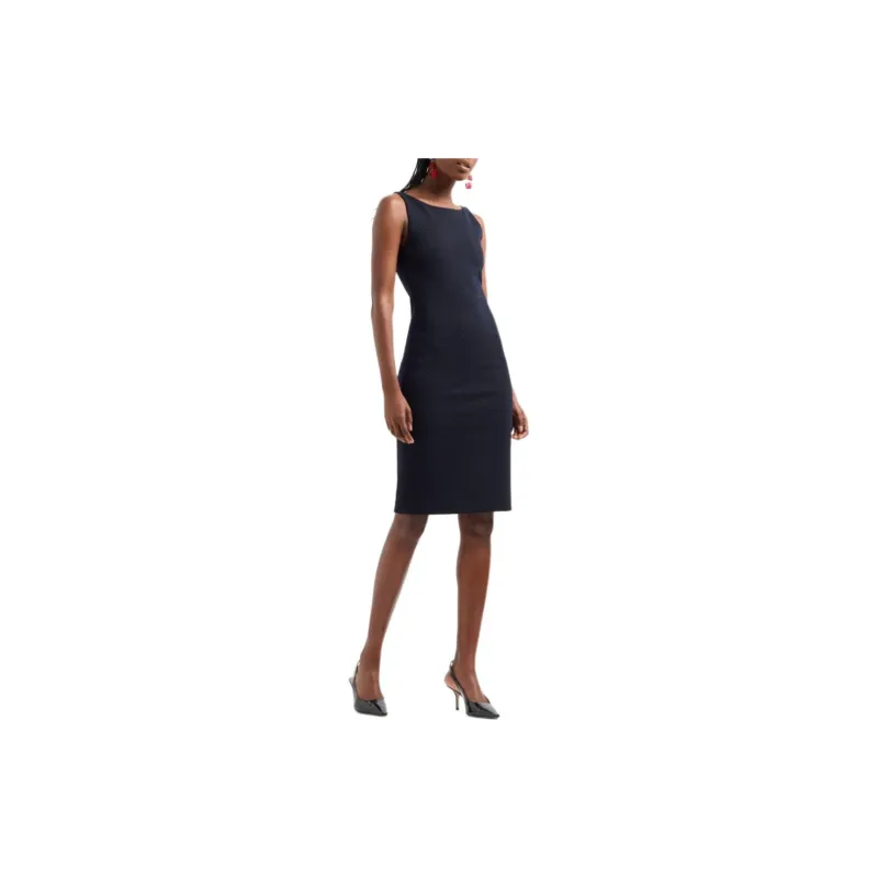EMPORIO ARMANI Wool blend Jacquard Jersey Sheath Dress With Embossed Pattern-3