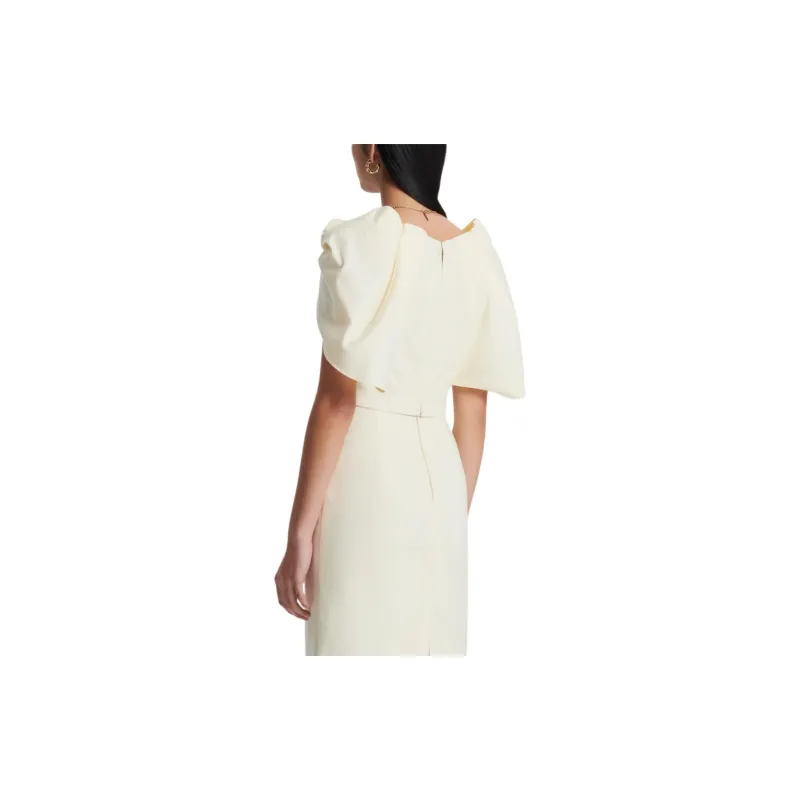 SCANLAN THEODORE Italian Cape Sleeve Top Crop Tops Women's Cream-1