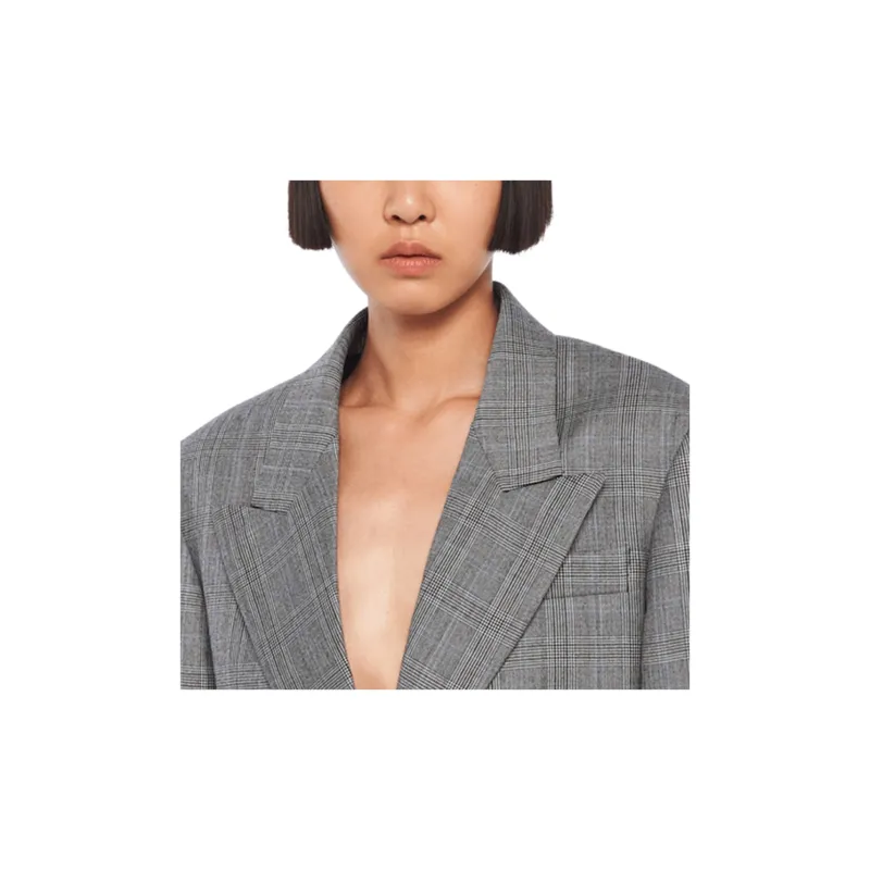 MIU MIU FW21 Cropped Coat Women's Gray-4