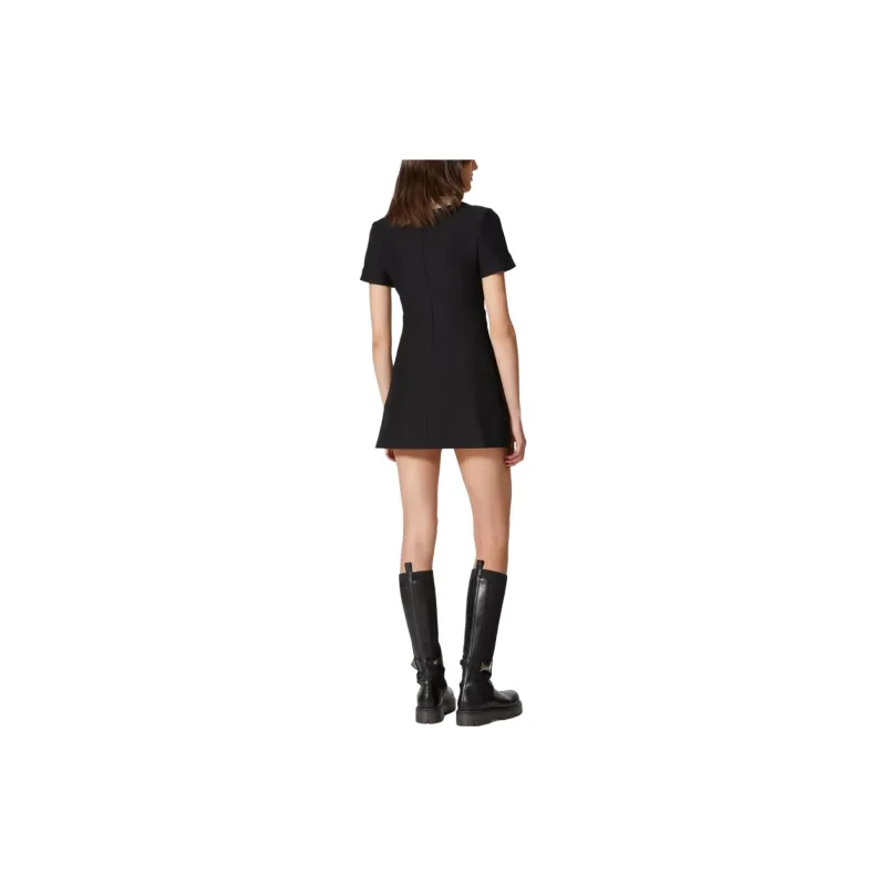 Valentino Short Sleeved Dresses Women's Black-2