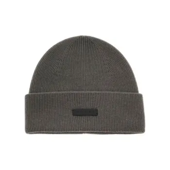 Fear Of God Logo Patch Ribbed Knit Beanie