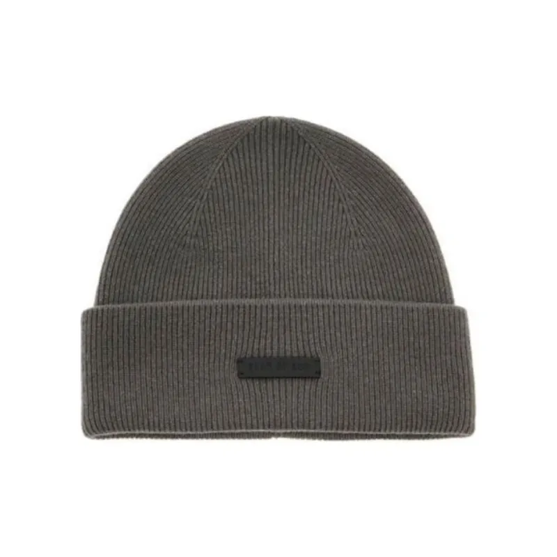 Fear Of God Logo Patch Ribbed Knit Beanie-0