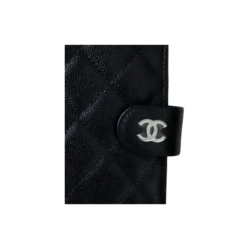 CHANEL Cow Leather Wallet, Passport Holder Women's Black-2