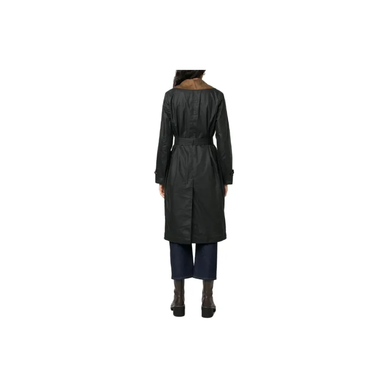 BARBOUR Double-breasted Belted Coat-2