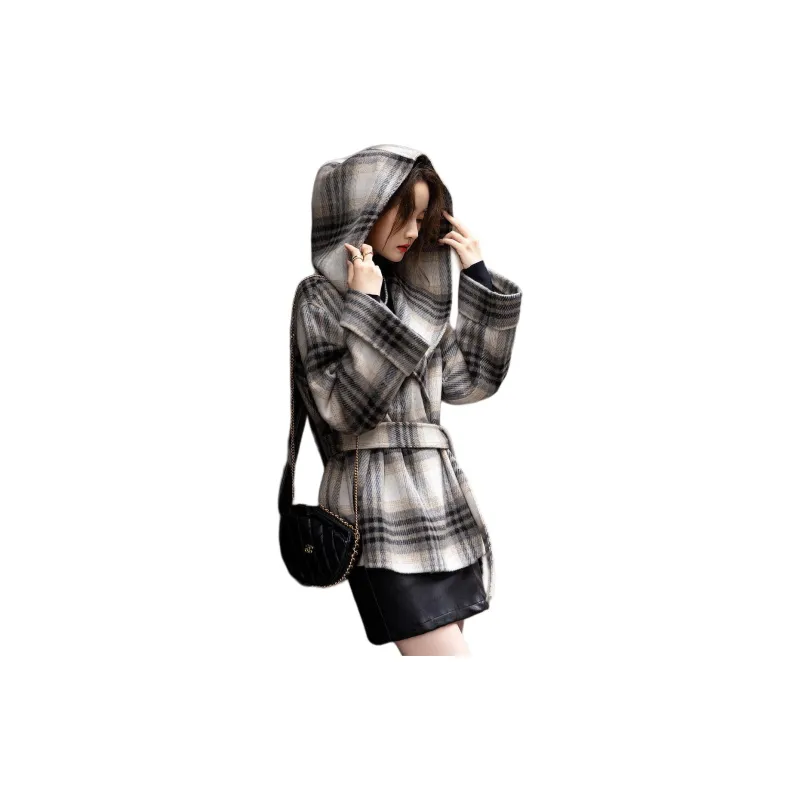 【dme】 Coats Women's Gray Plaid Pattern-3