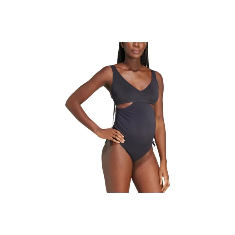 Adidas Iconisea Maternity U-Back Swimsuit One-piece Swimsuit Women's Black-1