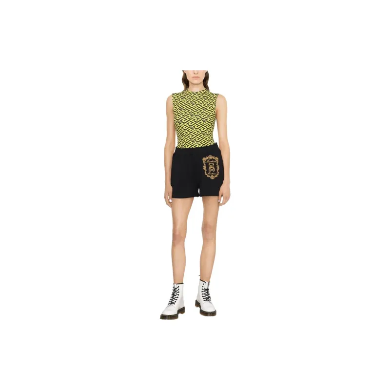 MOSCHINO Logo Embroidered Elastic Waistband Shorts-1