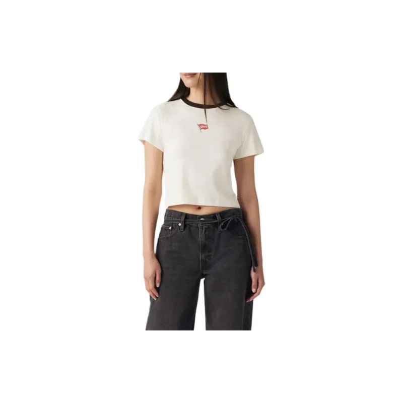 Levis T-Shirts Women's White-3