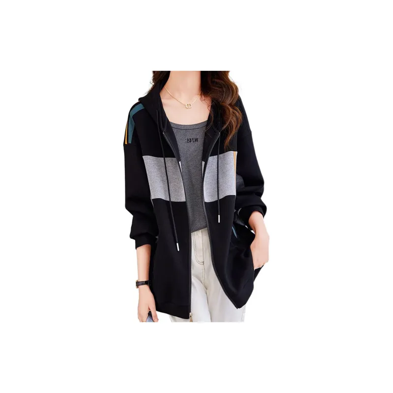 Mapping Baseball Jacket Women's Black-1