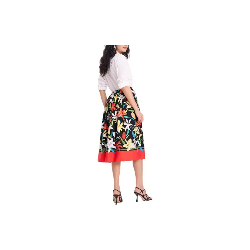 Kate Spade SS24 Casual Long Skirts Women's Black-3