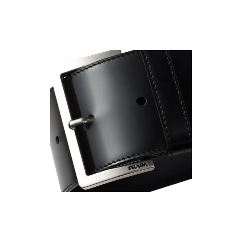 PRADA Leather Bag Shoulder Strap Women's Black-2