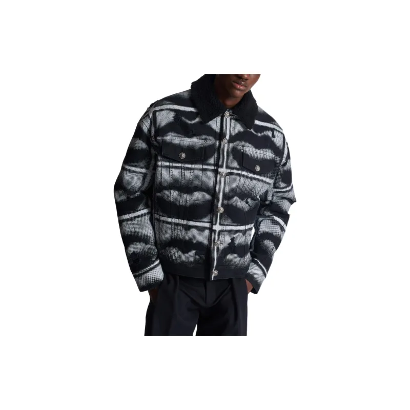 BALMAIN Lips print Denim Jacket-3