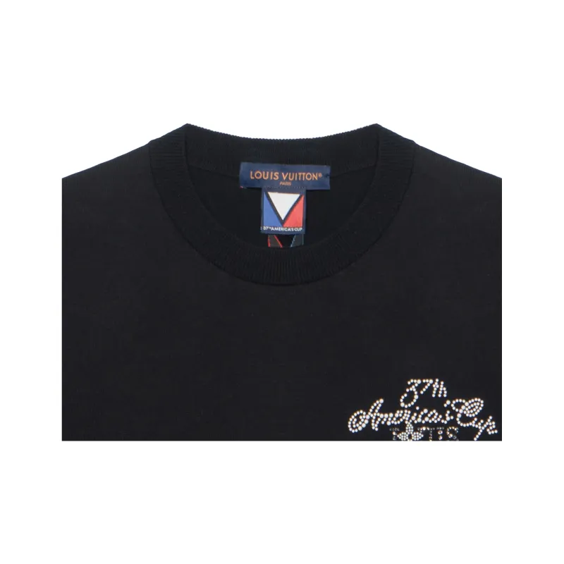 LOUIS VUITTON Embellished Short Sleeved Cotton Crewneck-2