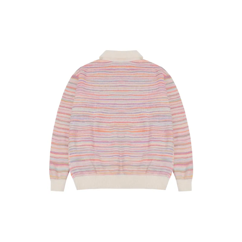 BIPOLAR POLO Sweater Unisex Colorful Striped Blue-1