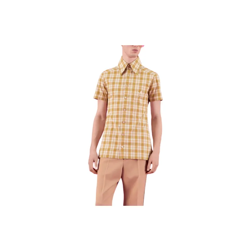 GUCCI X Adidas Check Cotton Shirt-1