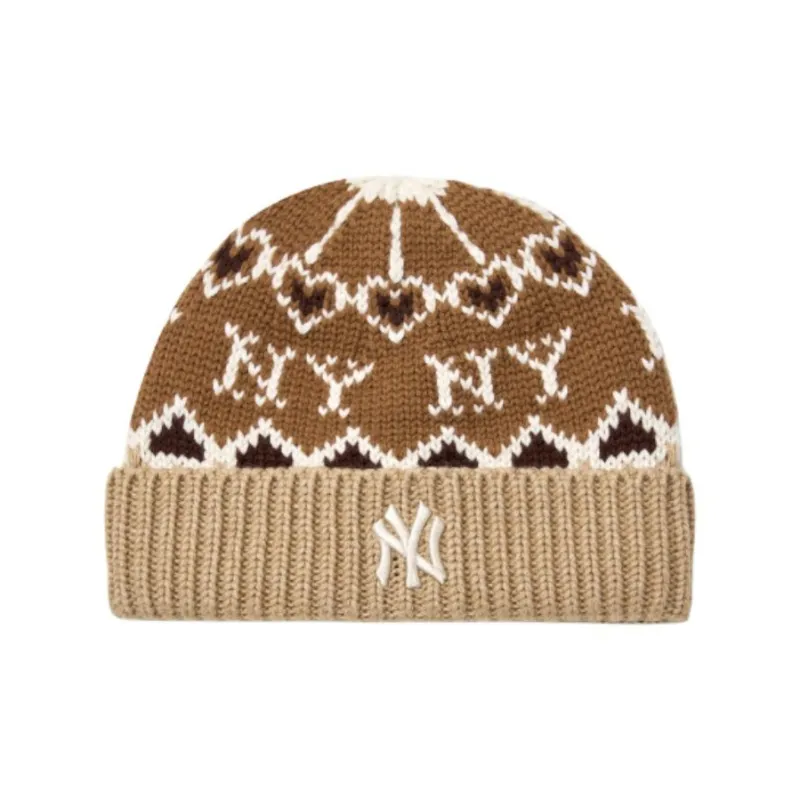 MLB Contains Wool Knitted Beanie Hat Unisex Brown-0