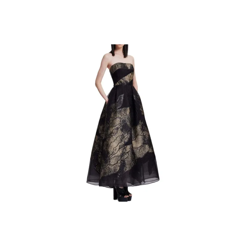 ELIE SAAB Contrast-panel Maxi Dress-1