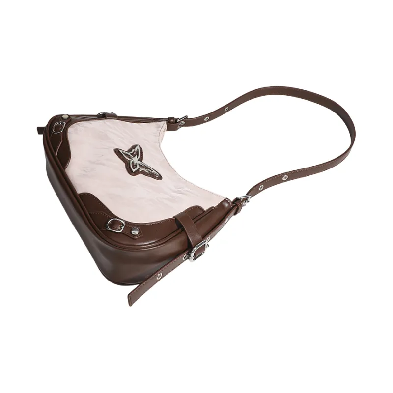 NOMK PU Shoulder Bag, Portable Crossbody Bag Women's Pink/Light Blue/Beige Apricot-2