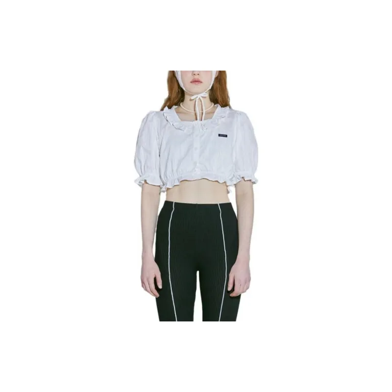 SCULPTOR Crop Tops Women's White-3