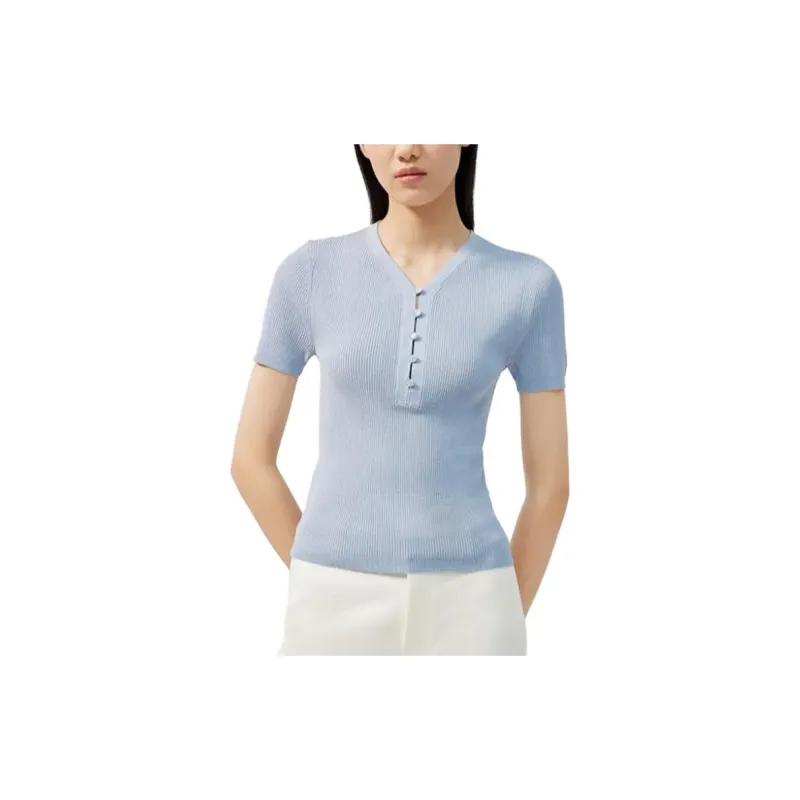 CLUB MONACO Regular T-Shirt Women's Light Blue-2