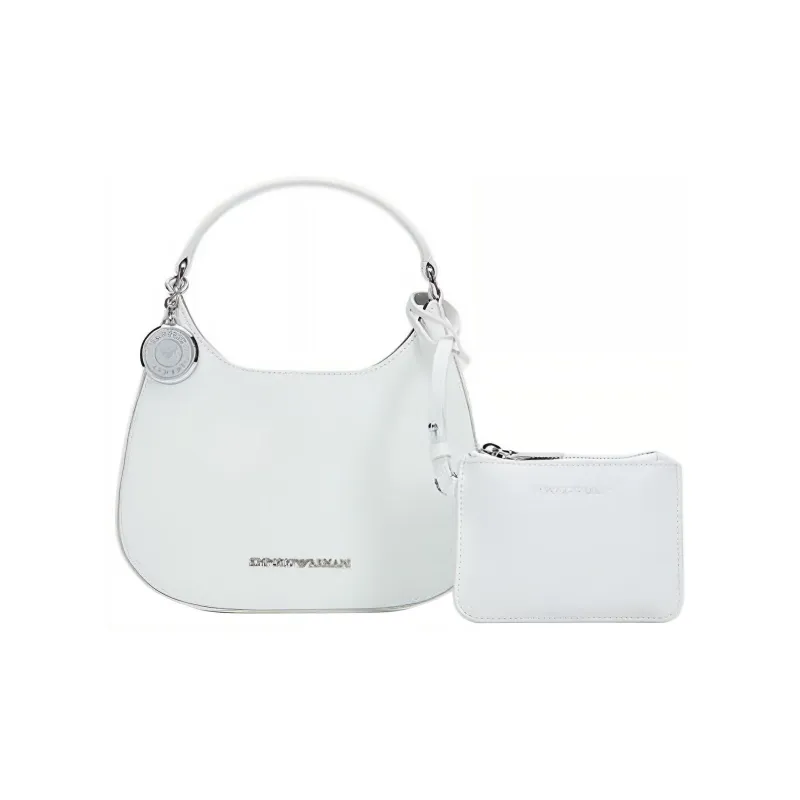 EMPORIO ARMANI Pu Synthetic Leather Shoulder Bag, Crossbody Bag, Handbag Mini Women's White-0
