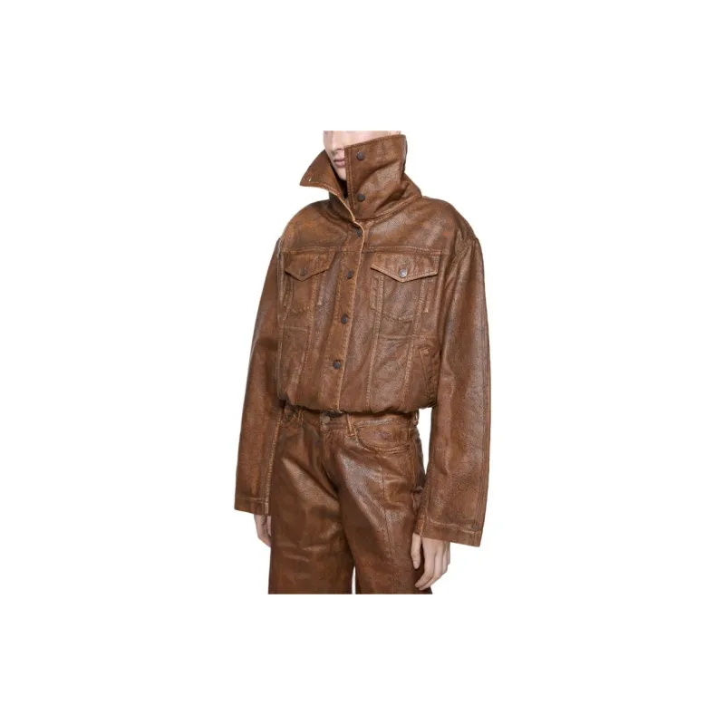 Acne Studios Denim Jacket Women's Cognac Brown-2