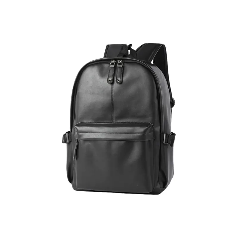 PULUWIRR PVC Men's Backpack Versatile Minimalist Style Storage Business Bag For Men Laptop Regular Unisex Black-1
