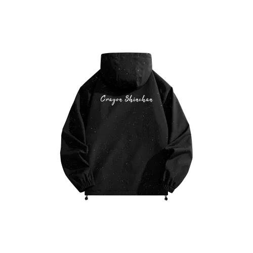 Crayon Shinchan Jackets Unisex Black Gold Foil