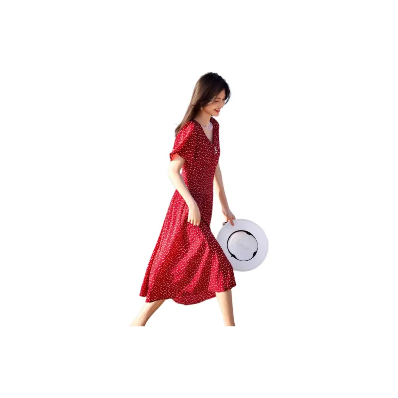XWI Short Sleeved Dress Women's Red-4