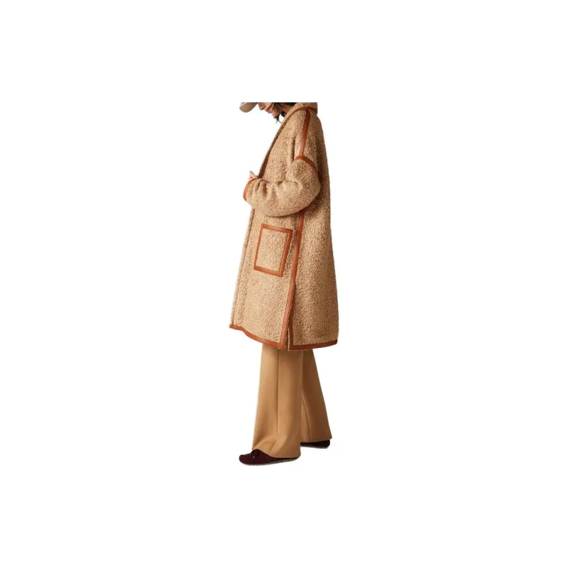 Loro Piana Velvet feel Coat Women's Brown-4