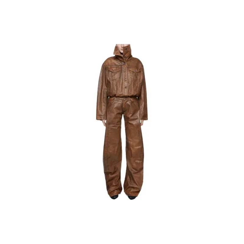 Acne Studios Denim Jacket Women's Cognac Brown-1