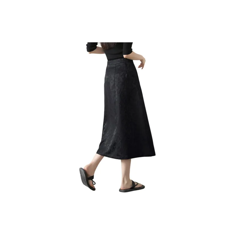 Mo Han Yi Mei Casual Long Skirt Women's Black-4