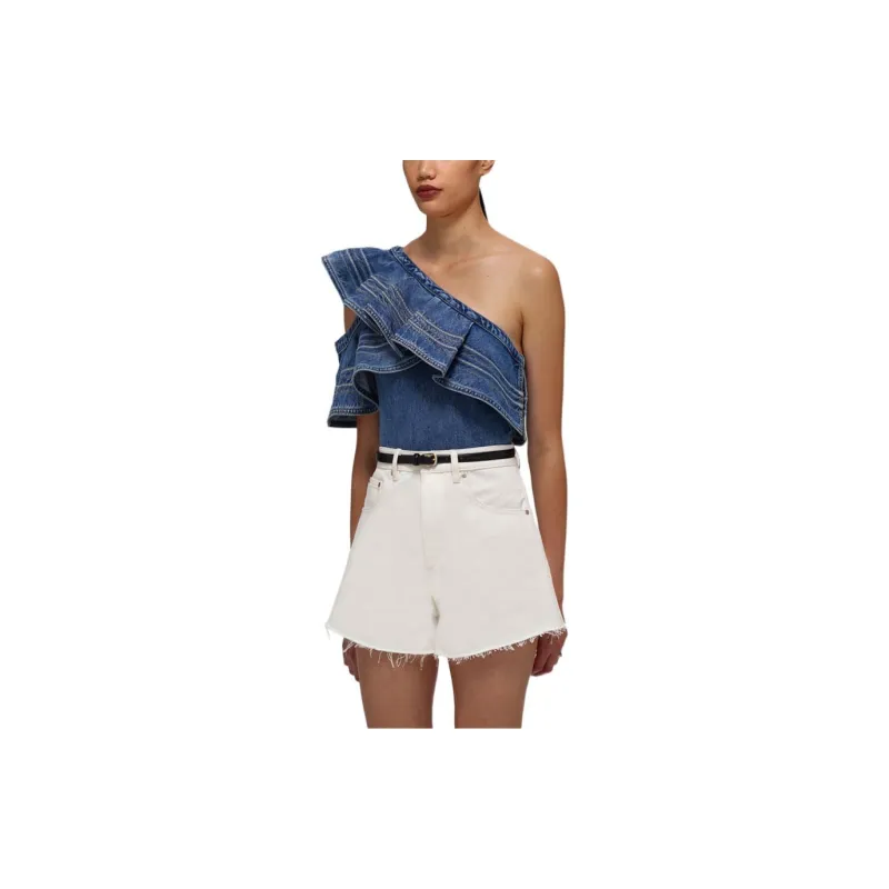 Self portrait SS22 Shirt Women's Denim Blue-3