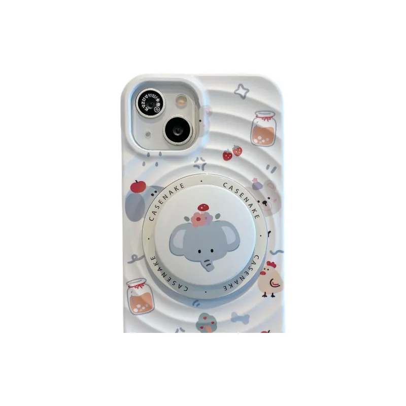 Sopi Acrylic Material Elephant Magnetic Stand Phone Cases Compatible With IPhone 16/15 Pro Max/Apple 13/14 Pro Max/12-1