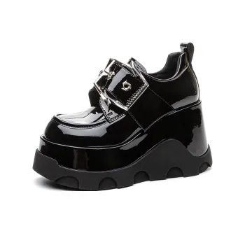 Shoe Cabinet Floral Language Casual Single Shoes 9cm Women's Black