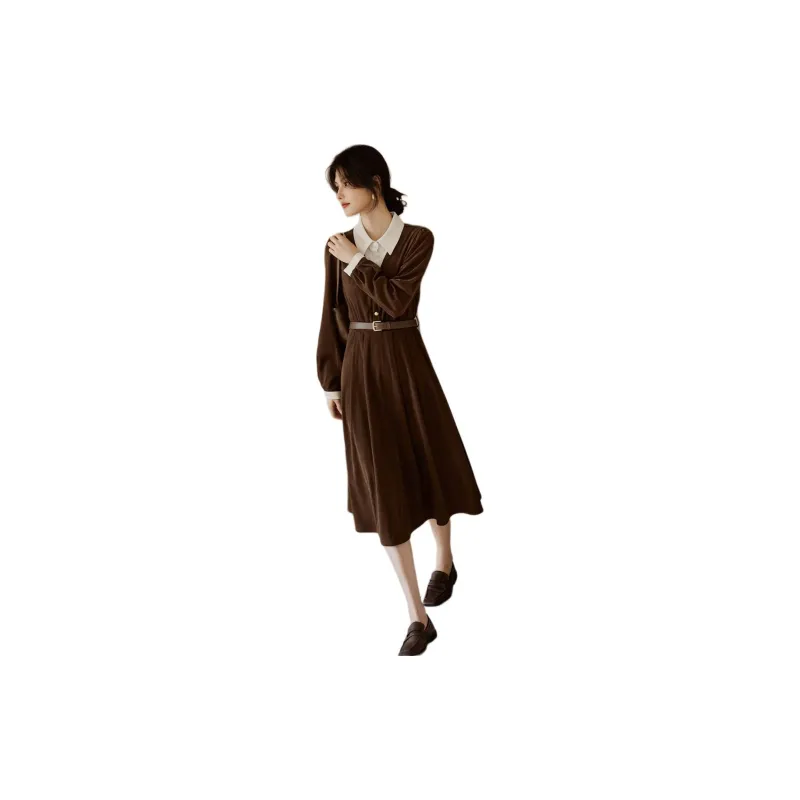 XWI Long Sleeved Dresses Women's Coffee-1