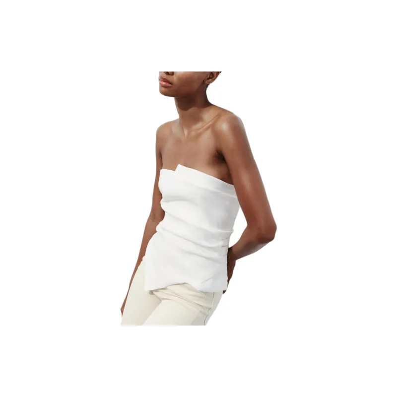 ZARA Strapless Top Women's White-4