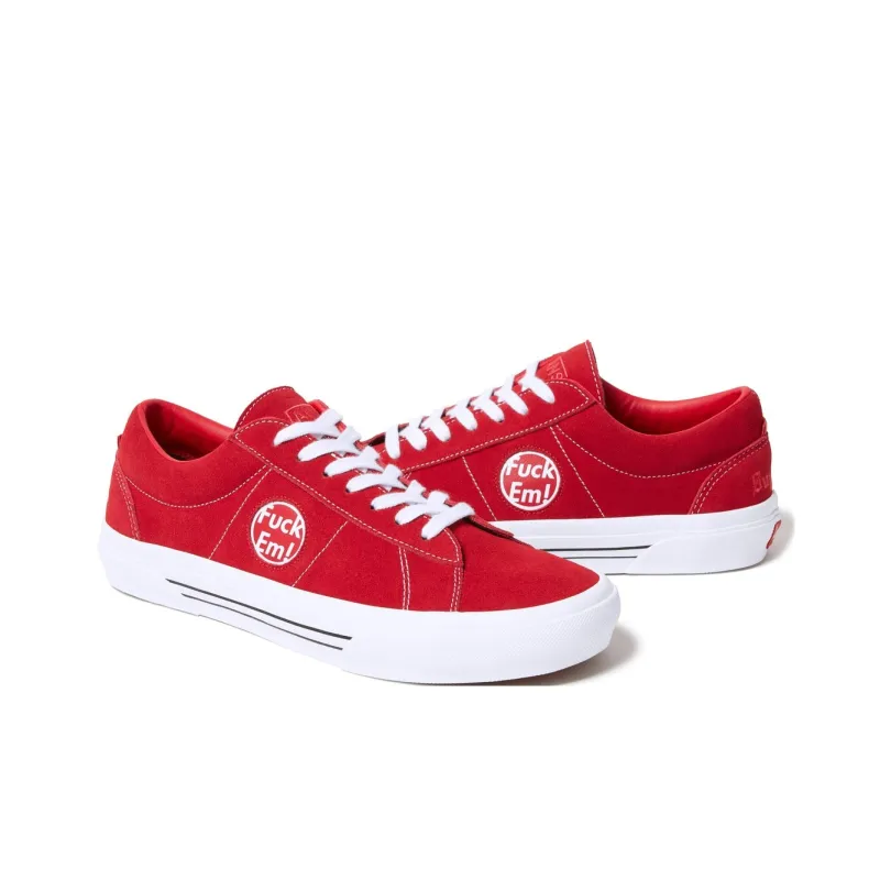 Supreme x Vans SID Anti Slip Wear Resistant Low Top Skateboard Shoes Unisex Red White-4