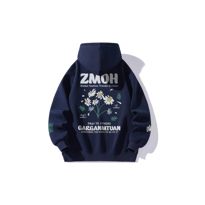 ZMOH Fleece Lined Hoodie Unisex Couple's-5