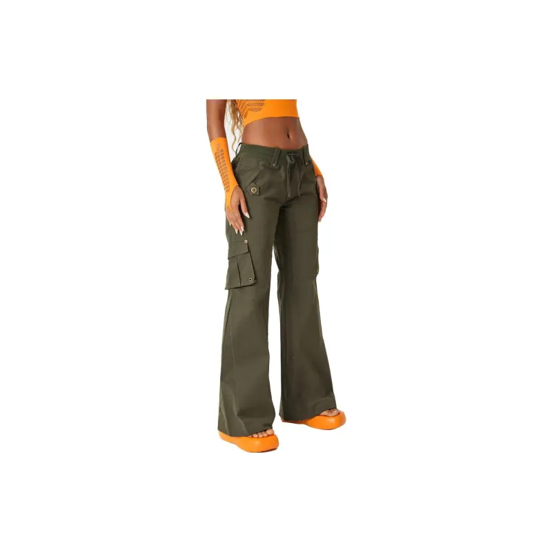 With Jean Cargo Pants Women's Olive Green-4