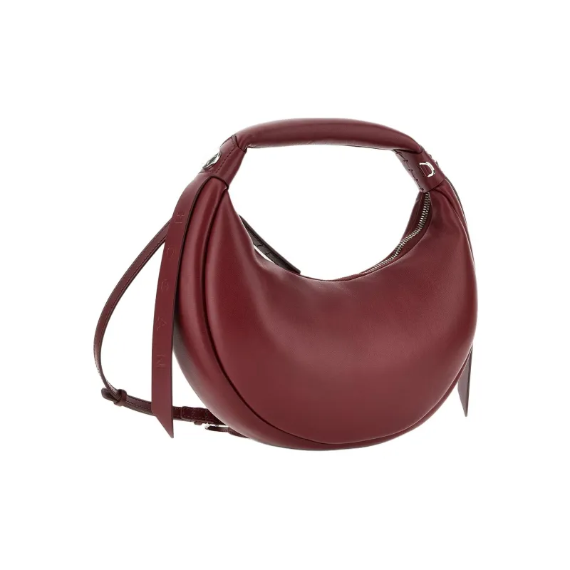 HOGAN Leather Shoulder Bag Crossbody Bag Handbag Medium Size Women's Burgundy-1