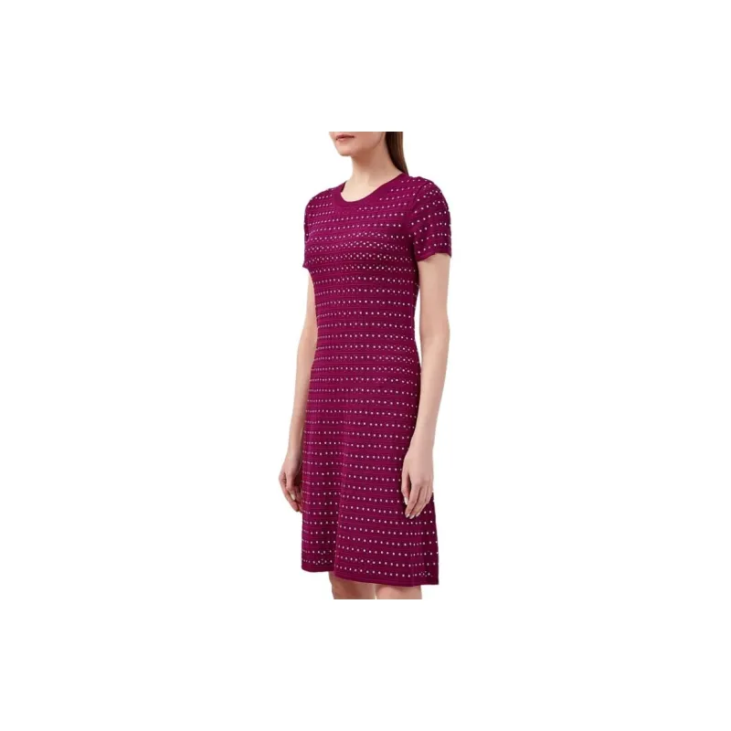 MICHAEL KORS MMK Short Sleeved Dress Women's Rose Red-2