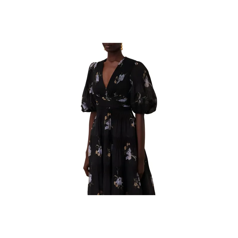 Zimmermann Floral Printed Pleated Midi Dress-4