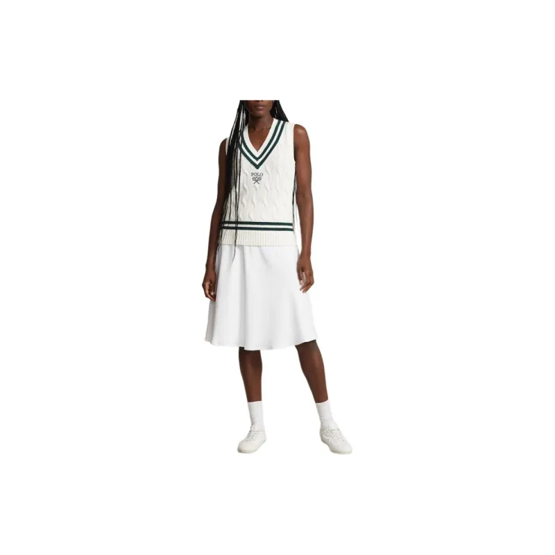 Polo Ralph Lauren Wimbledon Tennis Open Collection SS24 Tank Tops Women's Porcelain White-1