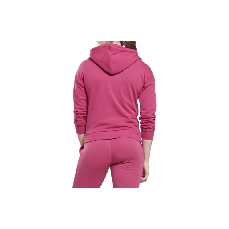 Reebok Identity Small Logo French Terry Hoodie Sweatshirt Women's Pink-2