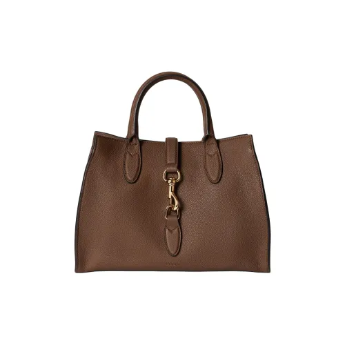 GUCCI Soft Grained Leather Tote Bag Shopping Bag Shoulder Bag Crossbody Bag Handbag Medium Size Women's Brown