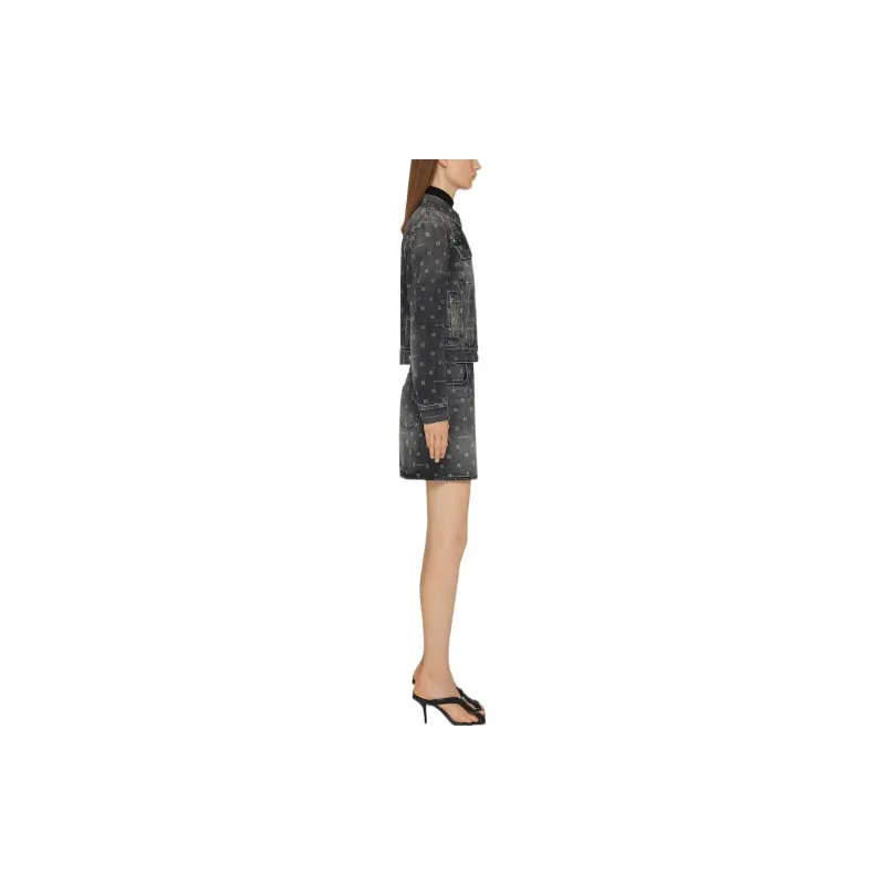 Givenchy Denim Short Skirts Women's Black-3