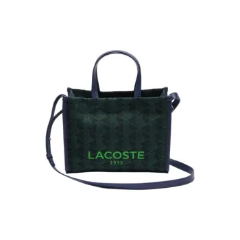 LACOSTE Cotton Tote Bag Shopping Bag Shoulder Bag Crossbody Bag Handbag Small Size Women's Green